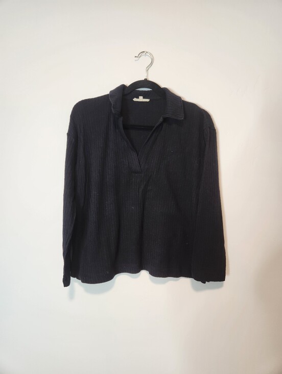 Madewell Tops - Madewell Relaxed Long-Sleeve Polo Tee Size Small